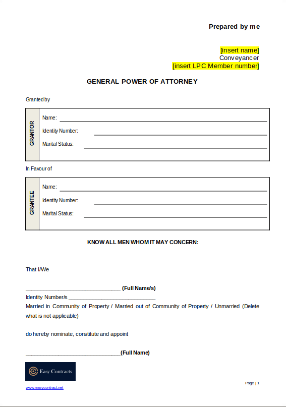 GENERAL POWER OF ATTORNEY